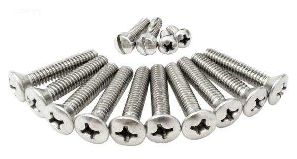 Pentair, 1-3/8" Screw kit, standard 10 hole, w/double gasket