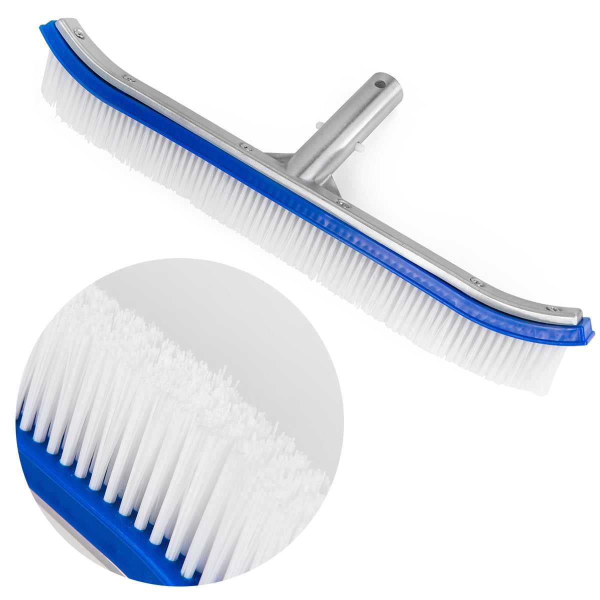 XtremepowerUS, 18" inch Curved Swimming Pool Spa Nylon Wall & Floor Brush Stainless Steel Back