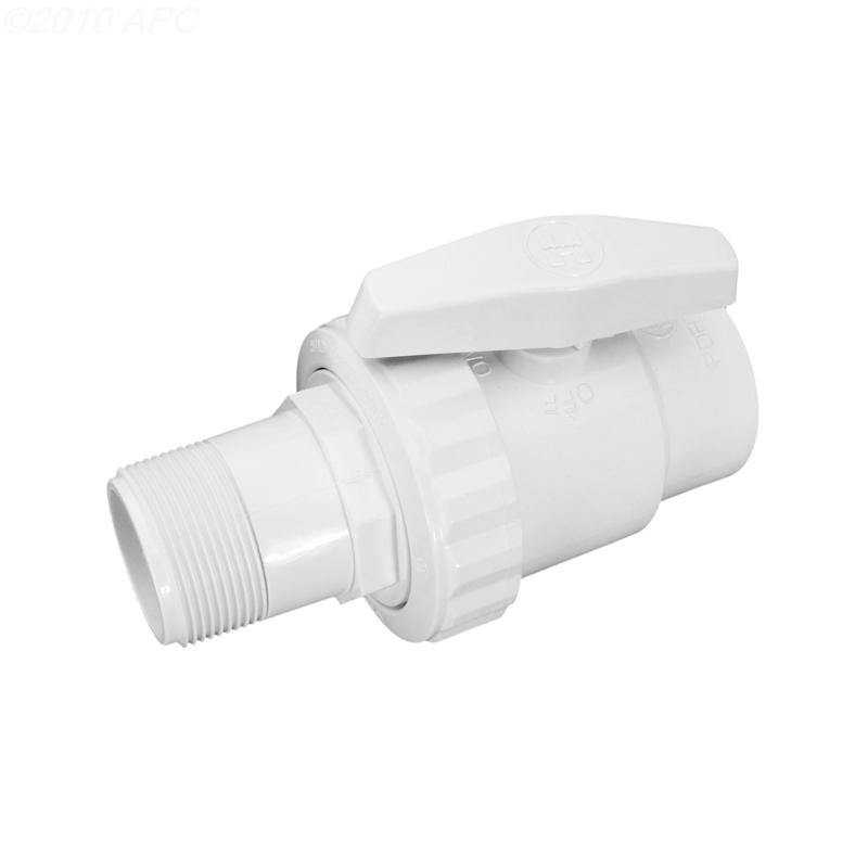 Hayward, 2 way ball valve, ABS, 1.5" FPT x 1.5" MPT, white