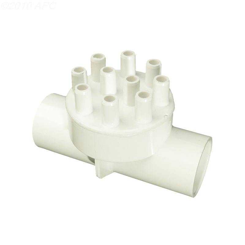 Waterway, AIR MANIFOLD ASSY 1"S X 1"S X(10)3/8"S BARB