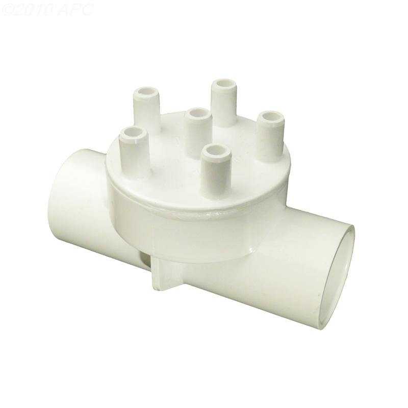 Waterway, Air Manifold Assy 1"S X 1"S X (6)3/8"S Barb