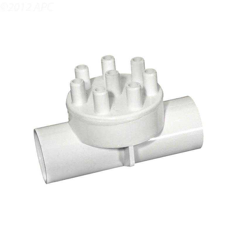 Waterway, Air Manifold Assy 1"S X 1"S X (8)3/8"S Barb