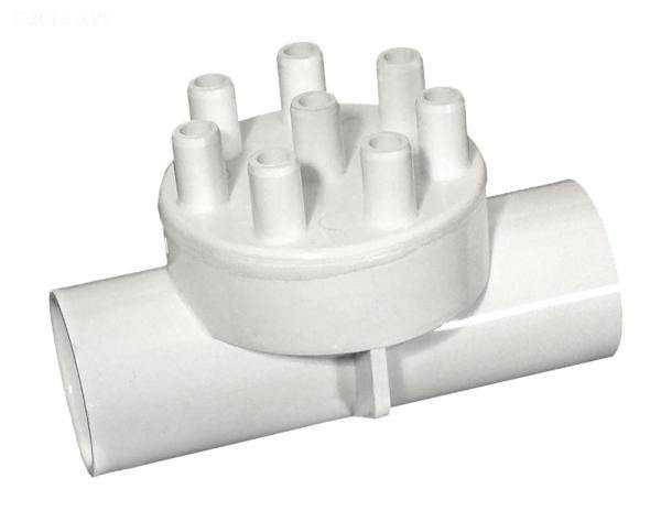 Waterway, Air Manifold Assy 1"S X 1"S X (8)3/8"S Barb