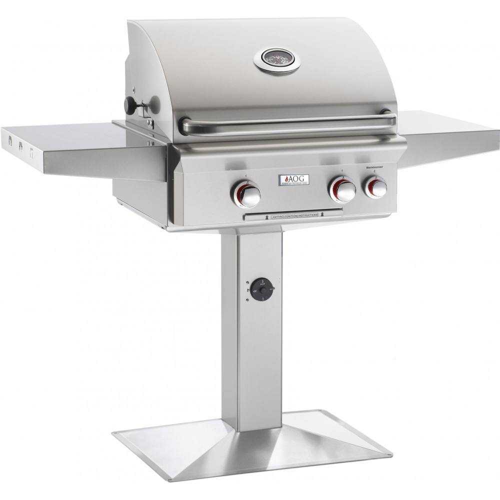 American Outdoor Grill, American Outdoor Grill 24" T Series Freestanding Natural Gas Grill on Patio Post w/ Rotisserie