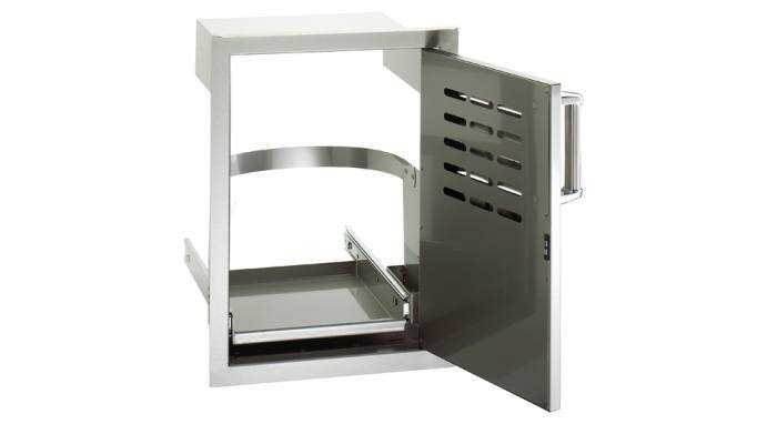 American Outdoor Grill, American Outdoor Grill Single Access Door Left Hand Open w/ Tank Tray & Louvers - 20" x 14"