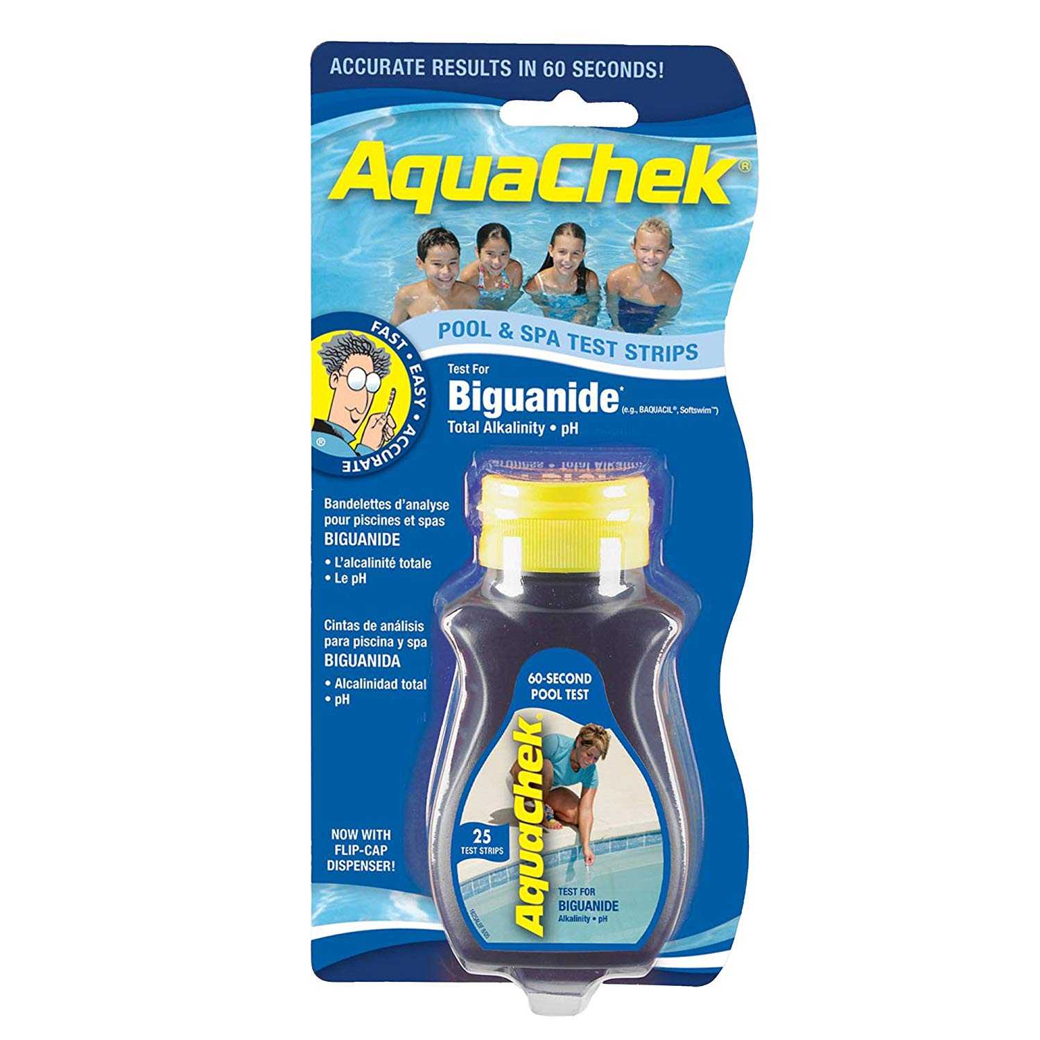 AquaChek, AquaChek Biguanide 3-Way Pool & Spa Test Strips - 25 Per Bottle