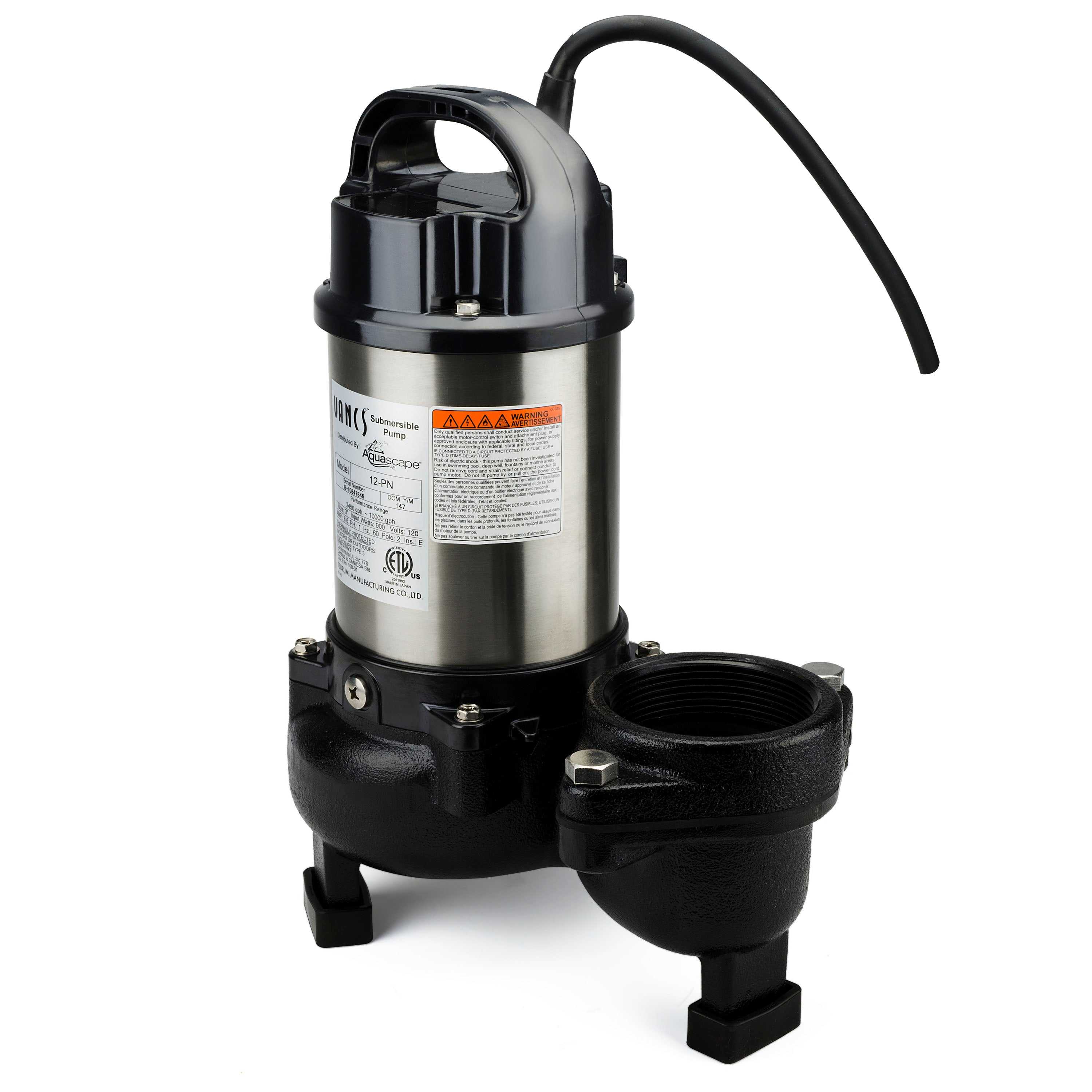 Aquascape, Aquascape 12-PN 10000 Solids-Handling Pond Pump