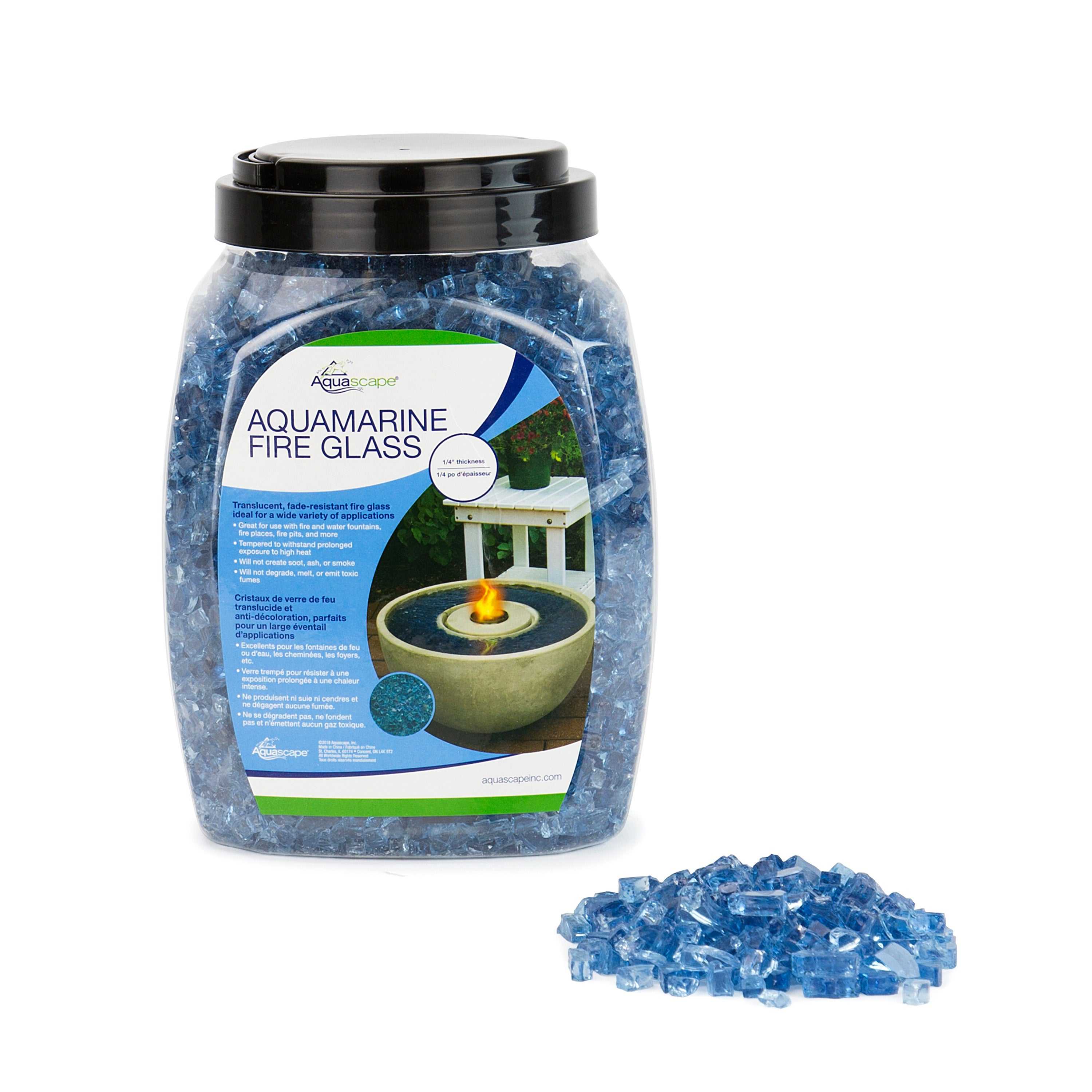 Aquascape, Aquascape 1/4" Aquamarine Fire Glass - 10Lb/4.5Kg