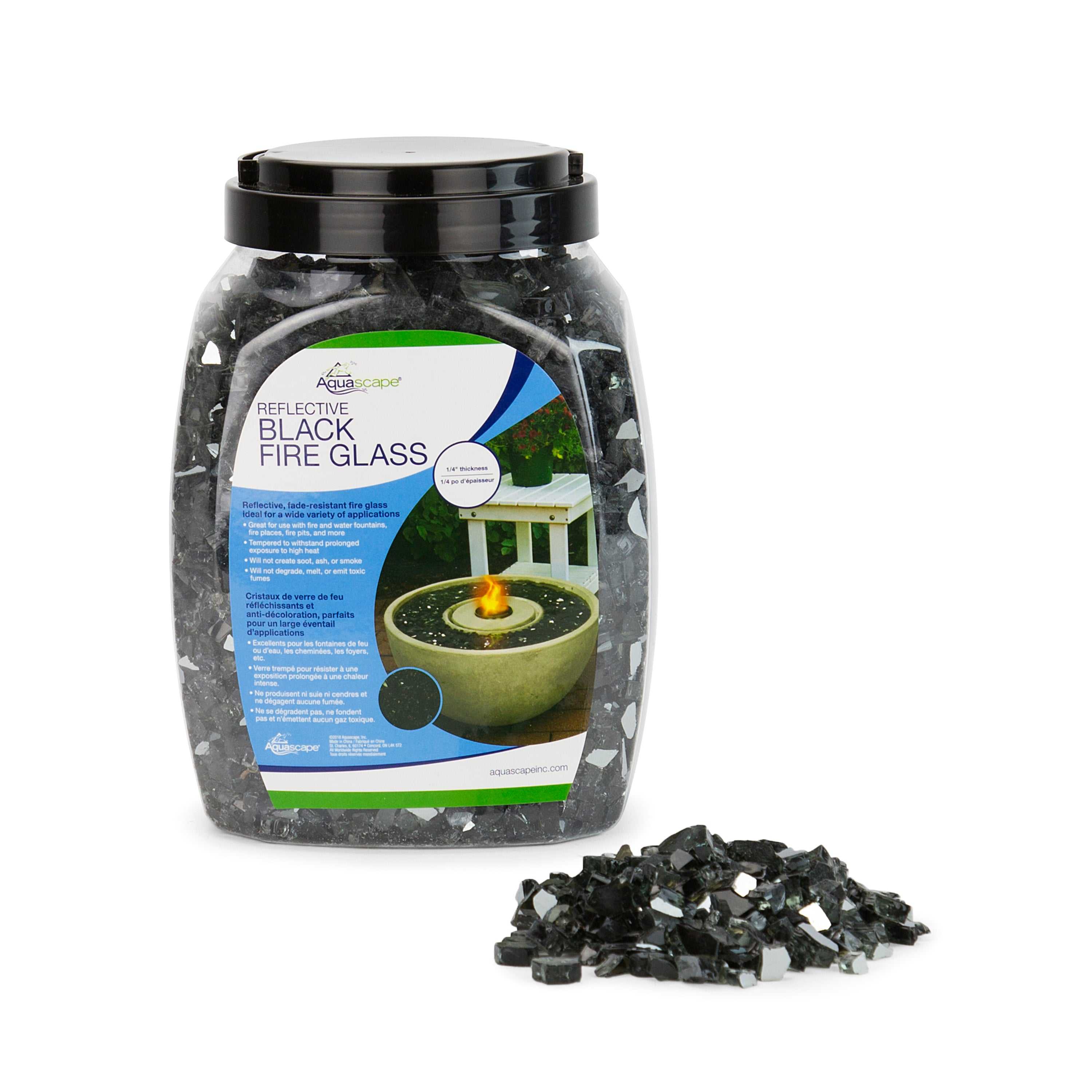 Aquascape, Aquascape 1/4" Reflective Black Fire Glass - 10Lb/4.5Kg