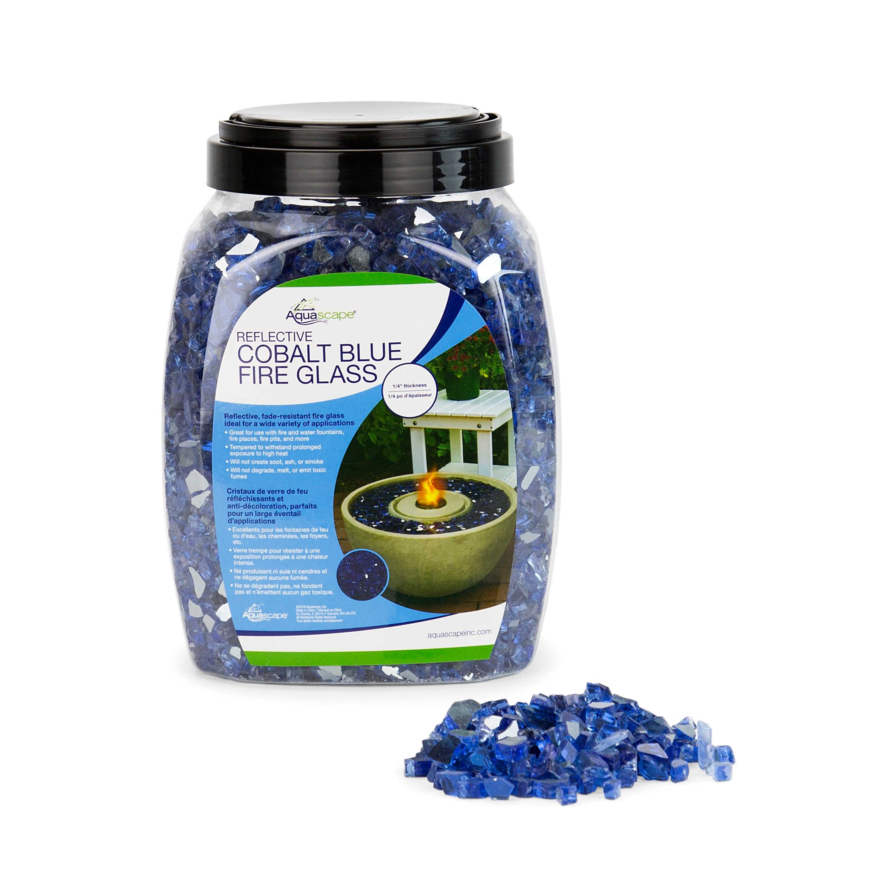 Aquascape, Aquascape 1/4" Reflective Cobalt Blue Fire Glass - 10Lbs