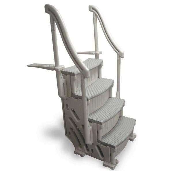 Confer Plastics, Confer Curve Base Inpool Above Ground Stair Case - 4 Step