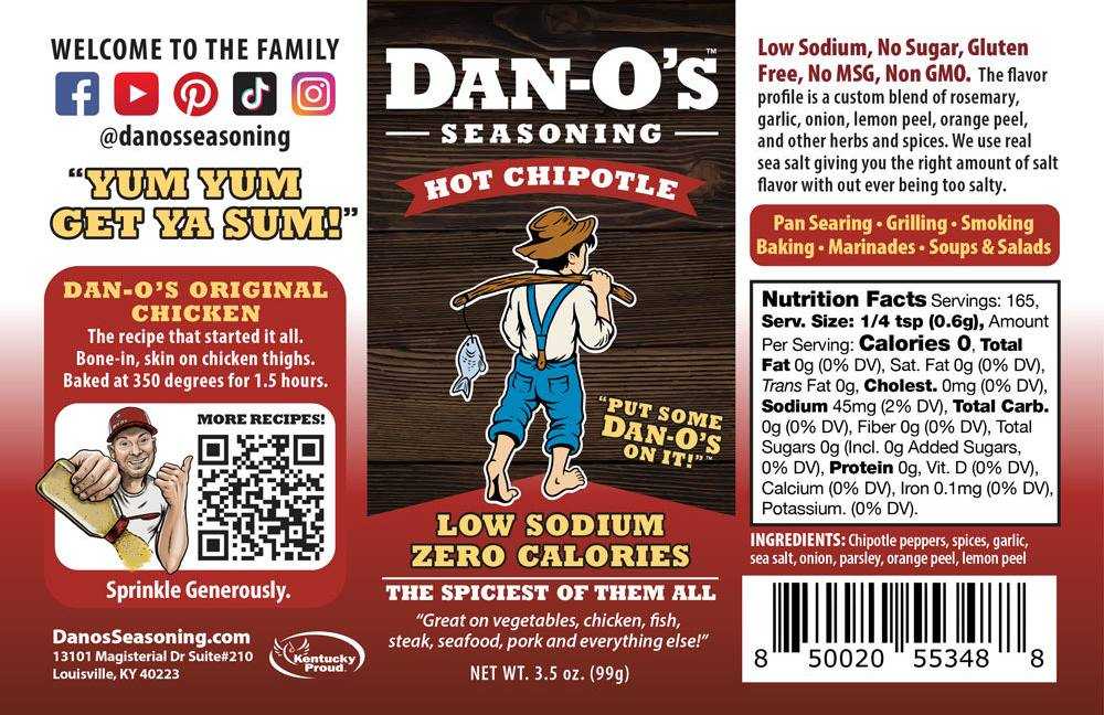 Dan-O's Seasoning, Dan-O's Hot Chipotle Seasoning 20 oz.