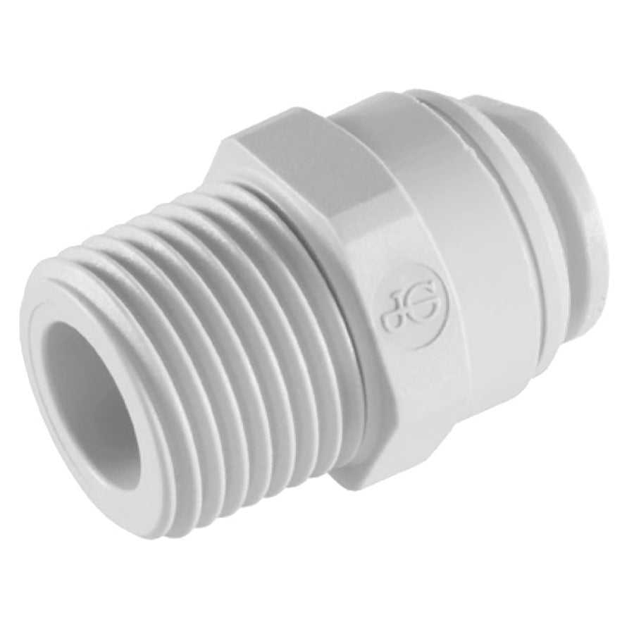 John Guest, John Guest 1/4″ x 1/4″ NPTF Male Connector (White Polypropylene)