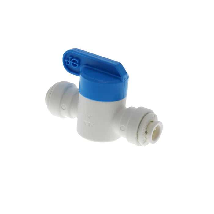 John Guest, John Guest Shut-Off Valve-Polypro Straight 1/4" Tube x 1/4" Tube - SINGLE