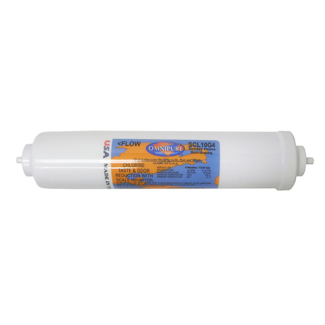 Omnipure, Omnipure SCL10G4 10" Inline Water Filter 1/4" John Guest Fittings + Scale Inhibitor