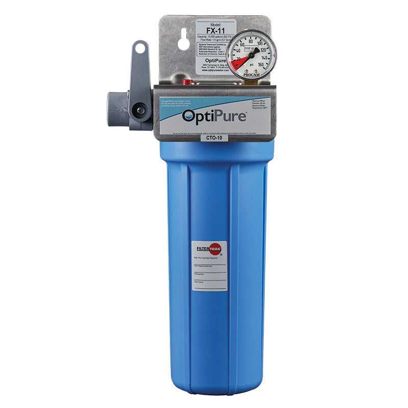 OptiPure, OptiPure 160-50010 FX-11 10" Filtration System 1.5 GPM 0.5 Micron (Fountain, Coffee, Drinking Water)