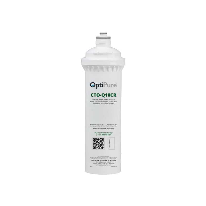 OptiPure, OptiPure 300-05821 CTO-Q10CR 10” Chloramine Reduction Cartridge 0.5 GPM