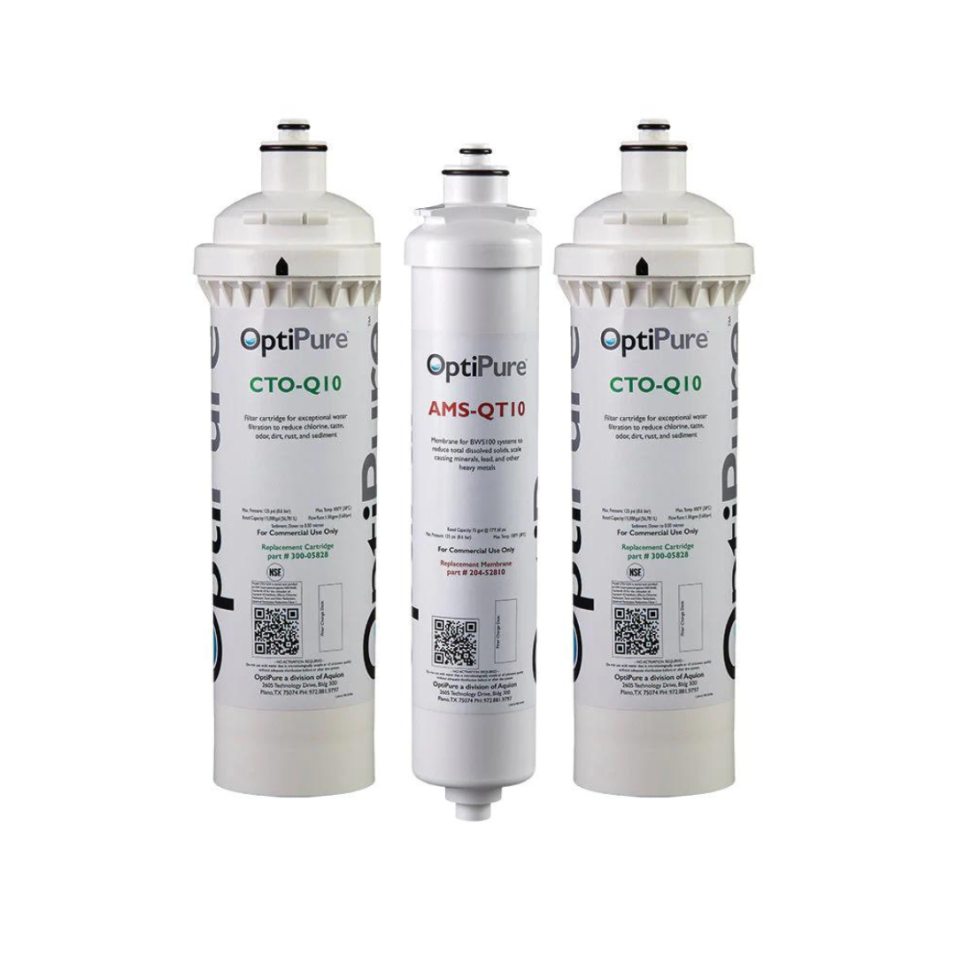 OptiPure, OptiPure BWS100 RO Replacement Cartridge Kit (CTO-Q10, AMS-QT10)