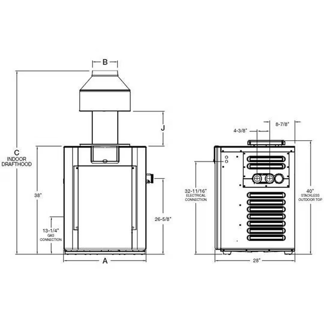 Raypak, Raypak 009219 Digital Heater, Natural Gas, 406K BTU, 0-2K'