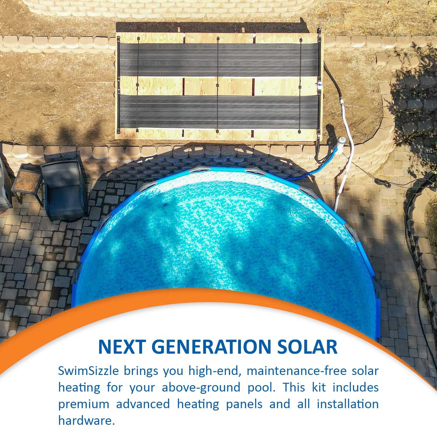 Solar Pool Supply, SwimSizzle Above Ground Pool Solar Heater - Ultimate All-In-One Package For Above Ground Pools Of All Sizes