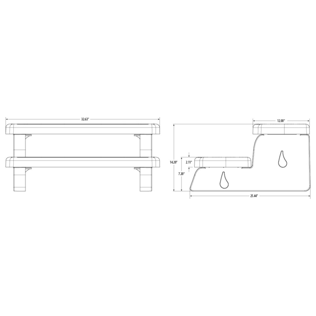 Waterway, Waterway Spa Hot Tub Side Step 33" 535-2209-BRK Bark