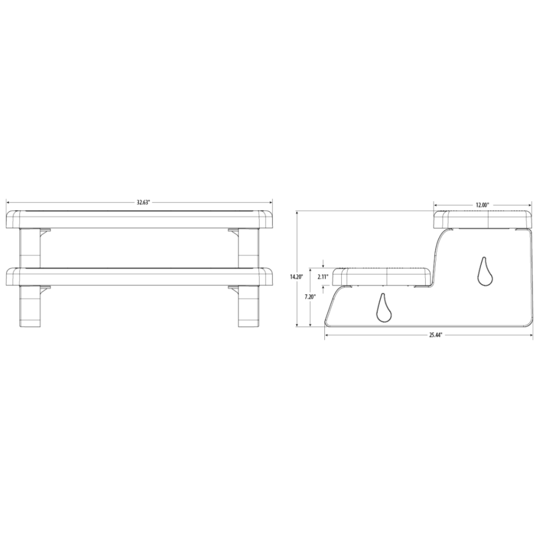 Waterway, Waterway Spa Hot Tub Side Step 33" 535-2209-CHC Charcoal