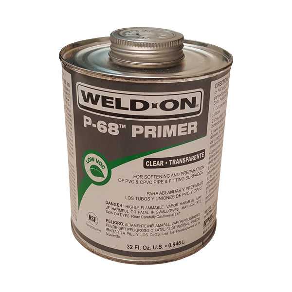 Superior Pool Products, Weld-On P-68 Primer, Clear, 1 Qt. (32 fl. oz.)