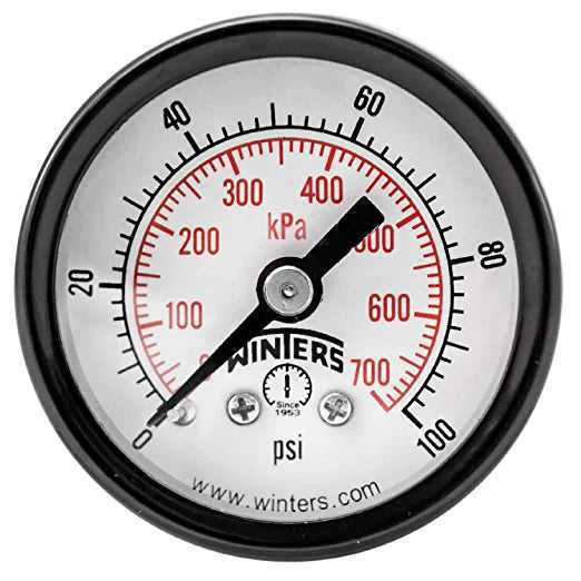 Winters Instruments, Winters PEM1420 Pressure Gauge 1/8" MPT, Rear Mount